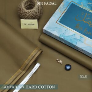 Elite Gold American Polo Cotton – Bin Faisal Men's Suit | Mehandi | APC-14