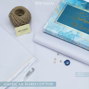 Elite Gold American Polo Cotton – Bin Faisal Men's Suit | Pure White | APC-4