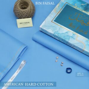 Elite Gold American Polo Cotton – Bin Faisal Men's Suit | Sky Blue | APC-5