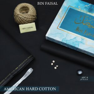 Elite Gold American Polo Cotton – Bin Faisal Men's Suit | Jet Black | APC-8