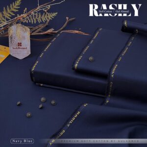 Gul Ahmed Rasily Soft Cotton – Unstitched Men's Suit | Navy Blue